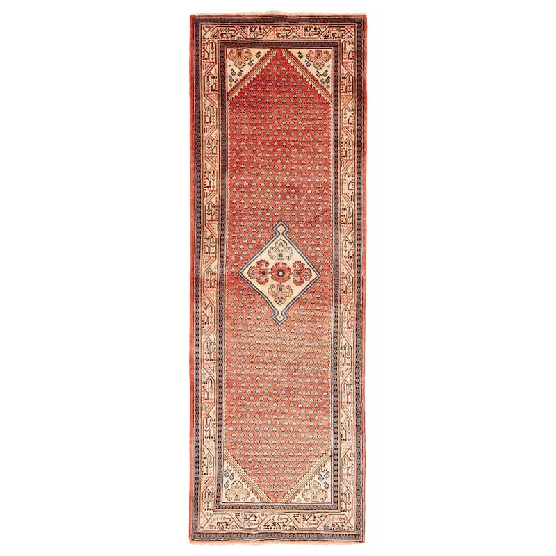 ECARPETGALLERY Hand-knotted Andelz Red Wool Rug - 3'4 x 10'1 - Red - 3'4 x 10'1