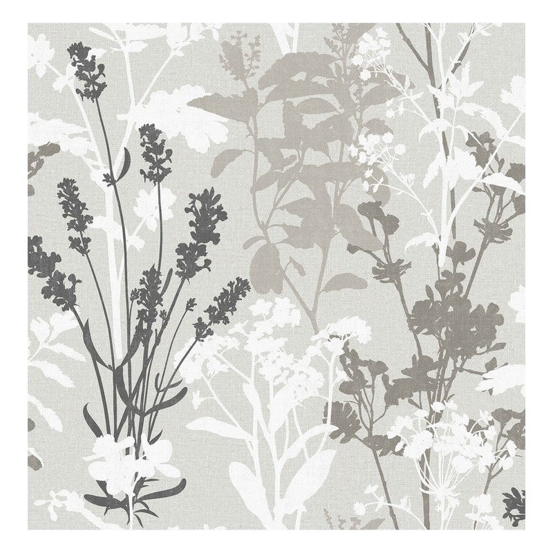 Advantage Pippin Grey Wild Flowers Wallpaper - 20.5 x 396 x 0.025