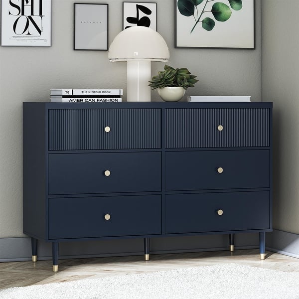 CosmoLiving by Cosmopolitan Elizabeth 6-Drawer Dresser, Navy - Bed Bath &  Beyond - 42584022