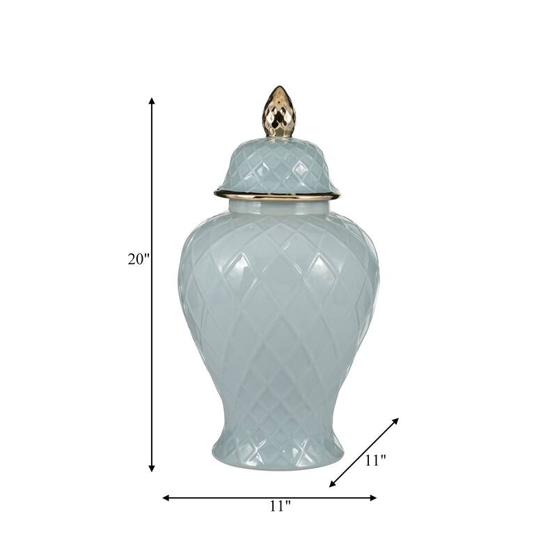 Sagebrook Home Gold Accented Glam Ginger Jar with Lid