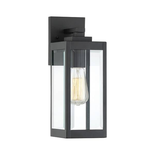 slide 2 of 3, Westover 1-Light Outdoor Wall Lantern in Earth Black Earth Black