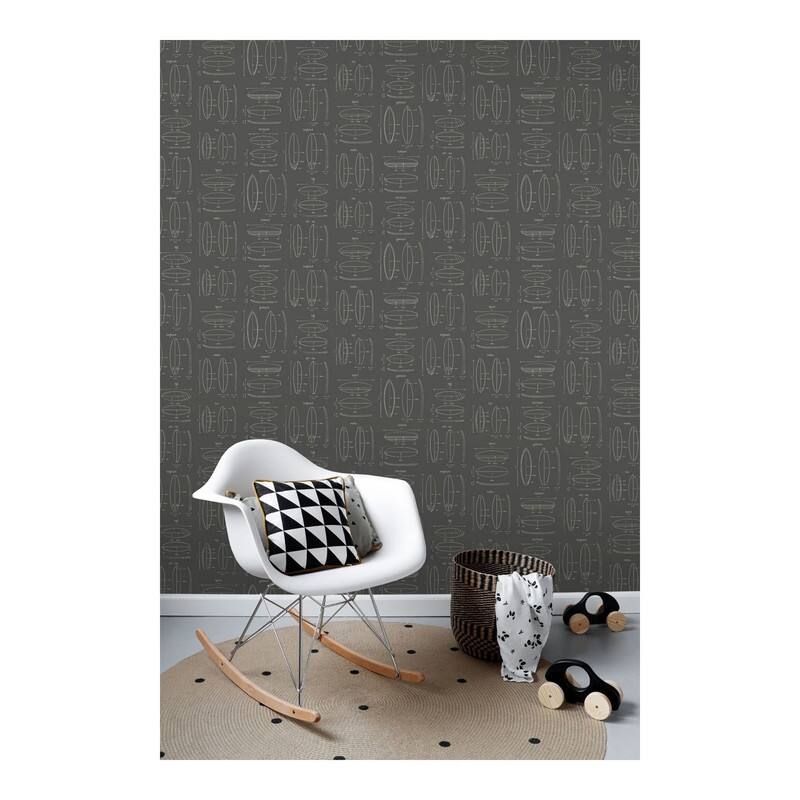 ESTA Home Cosette Taupe Equations Wallpaper - 20.5 x 396 x 0.025