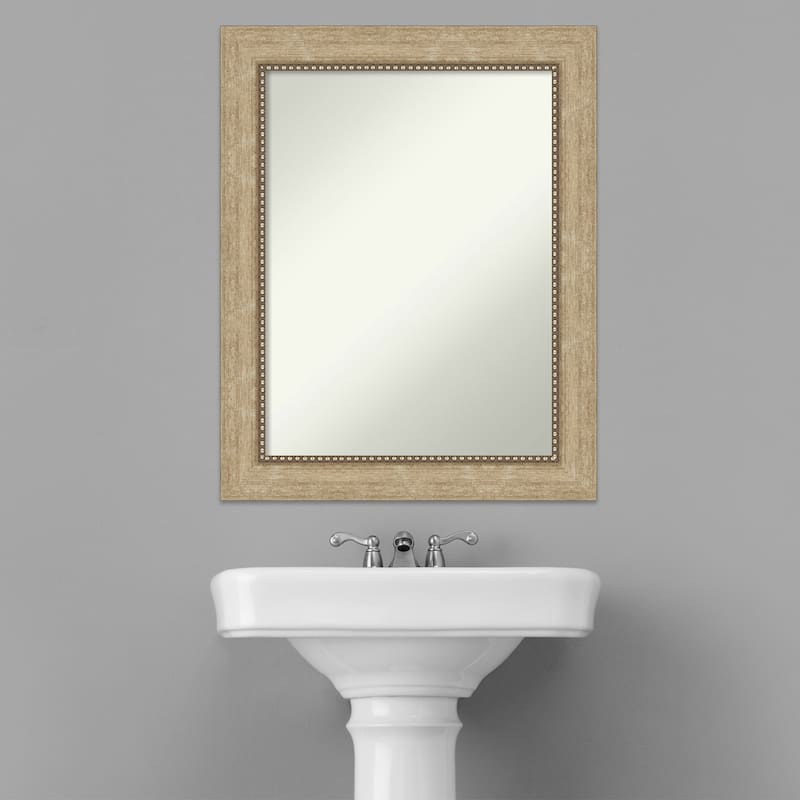 Non-Beveled Bathroom Wall Mirror - Astor Champagne Frame