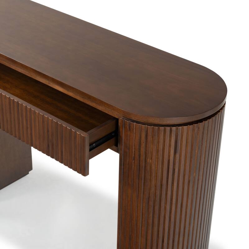 SAFAVIEH Couture Rikki Fluted 1 Drawer Wood Console Table - 48"W x 15"D x 32"H