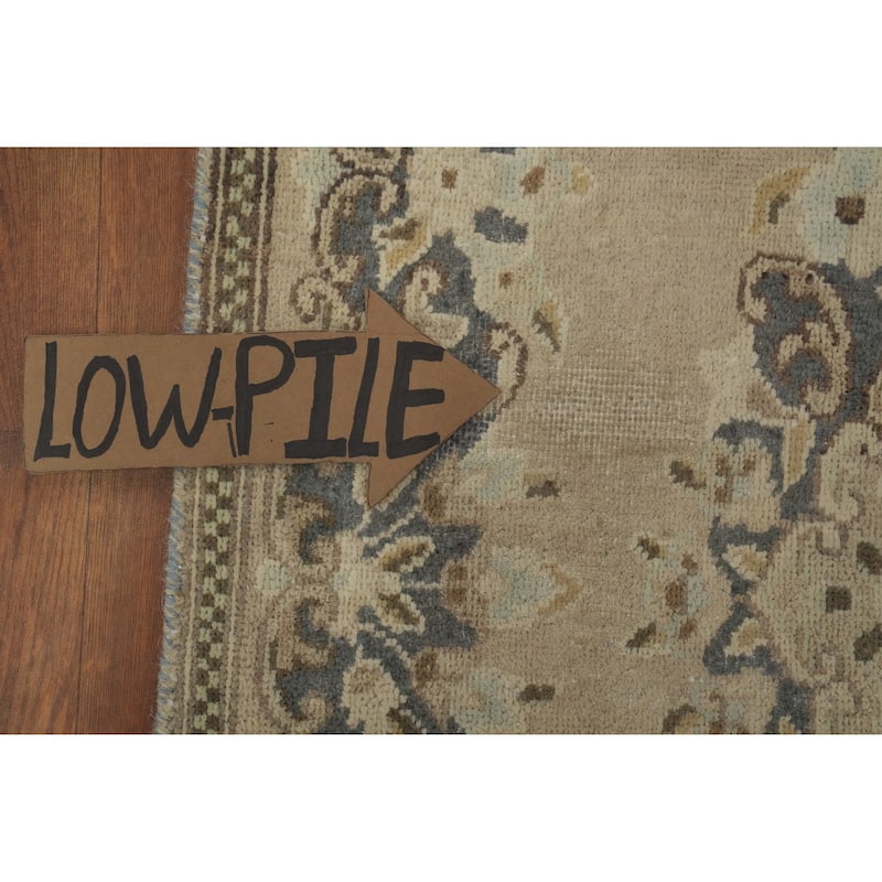 Hand Knotted Oriental 100% Wool Carpet Traditional Floral Beige & Ivories Kerman Runner Rug - 5' 4'' X 2' 3''