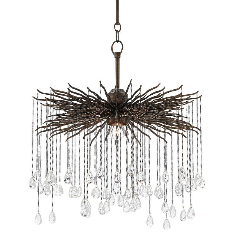 Currey & Company Fen Small Chandelier - 23"h x 20.5"dia - 23"h x 20.5"dia - Cupertino