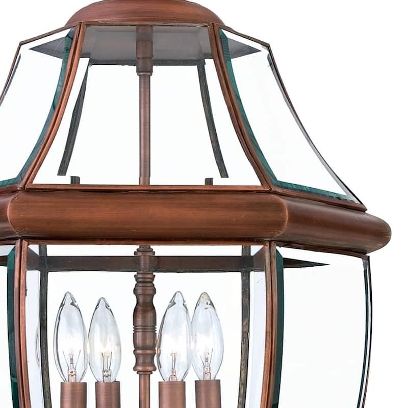 Roseto Gaines 4 Light 16" Wide Outdoor Pendant Lantern with Clear