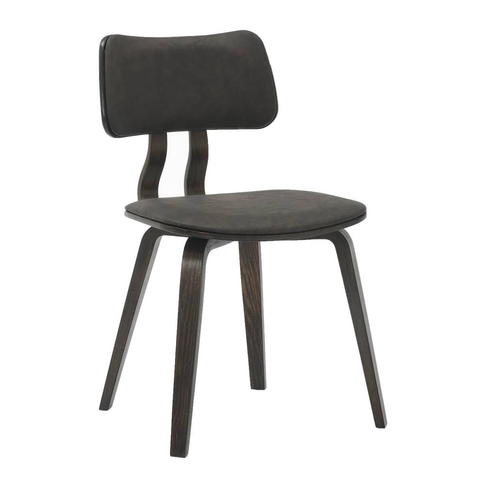 Clivo Modern Leather Solid Wood Frame Dining Chair with Open Back Design Side Chair for Dining Room and Kitchen