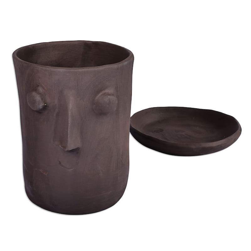 Novica Handmade Round Faces Ceramic Vase