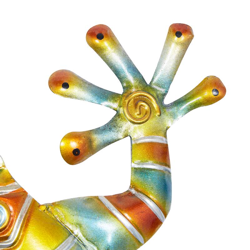 Multi Colored Metal Indoor Outdoor Lizard Home Wall Decor