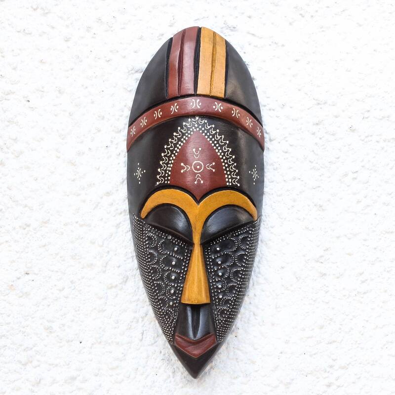 Handmade Face of Greatness African wood mask (Ghana)