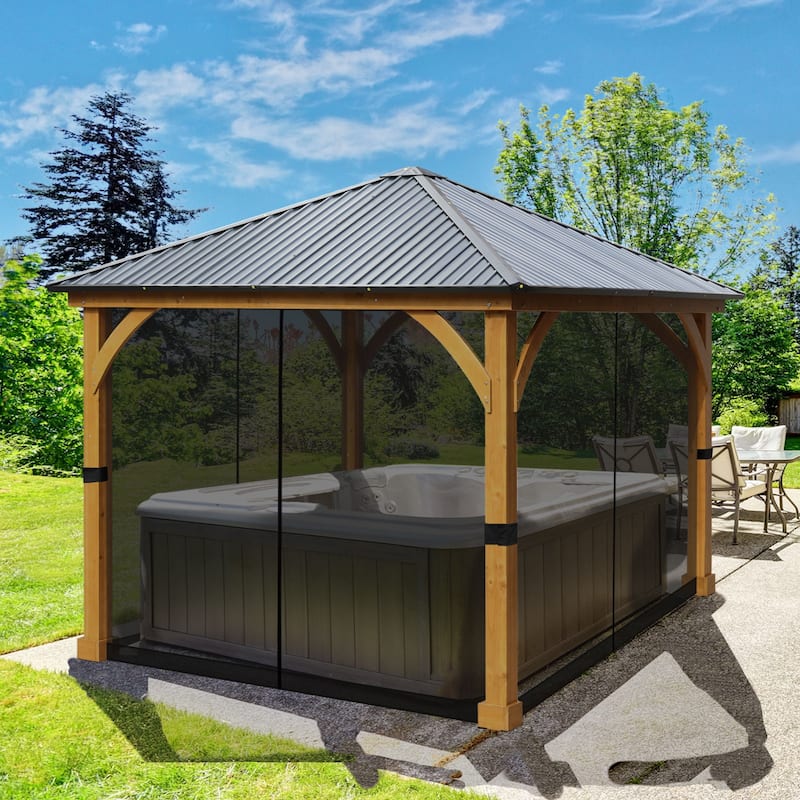 Aoodor 12'x12' Replacement Gazebo Mosquito Netting 4-Panel Sidewalls