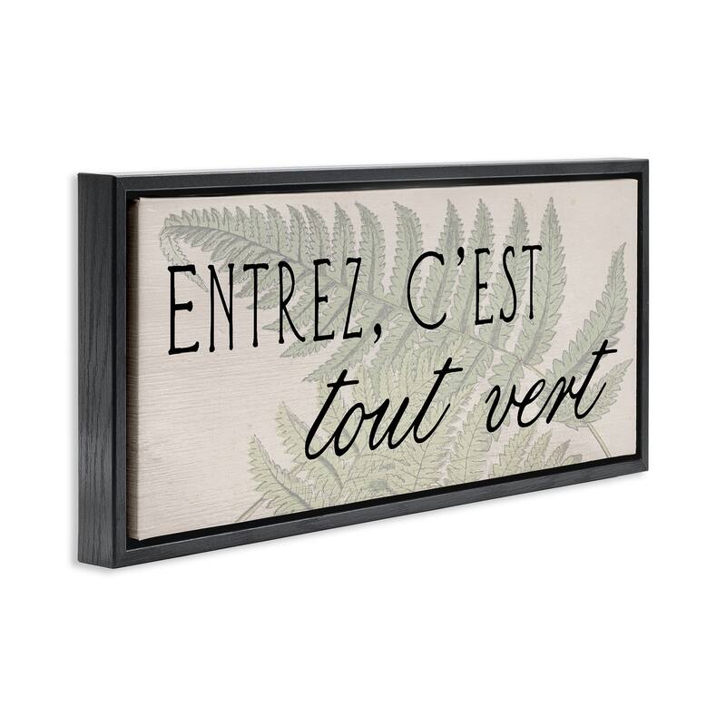 Stupell French It's All Green Framed Floater Canvas Wall Art Design By Lil' Rue