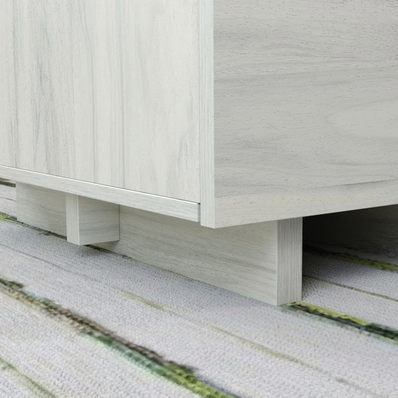 Wood Desk with File Drawer, White