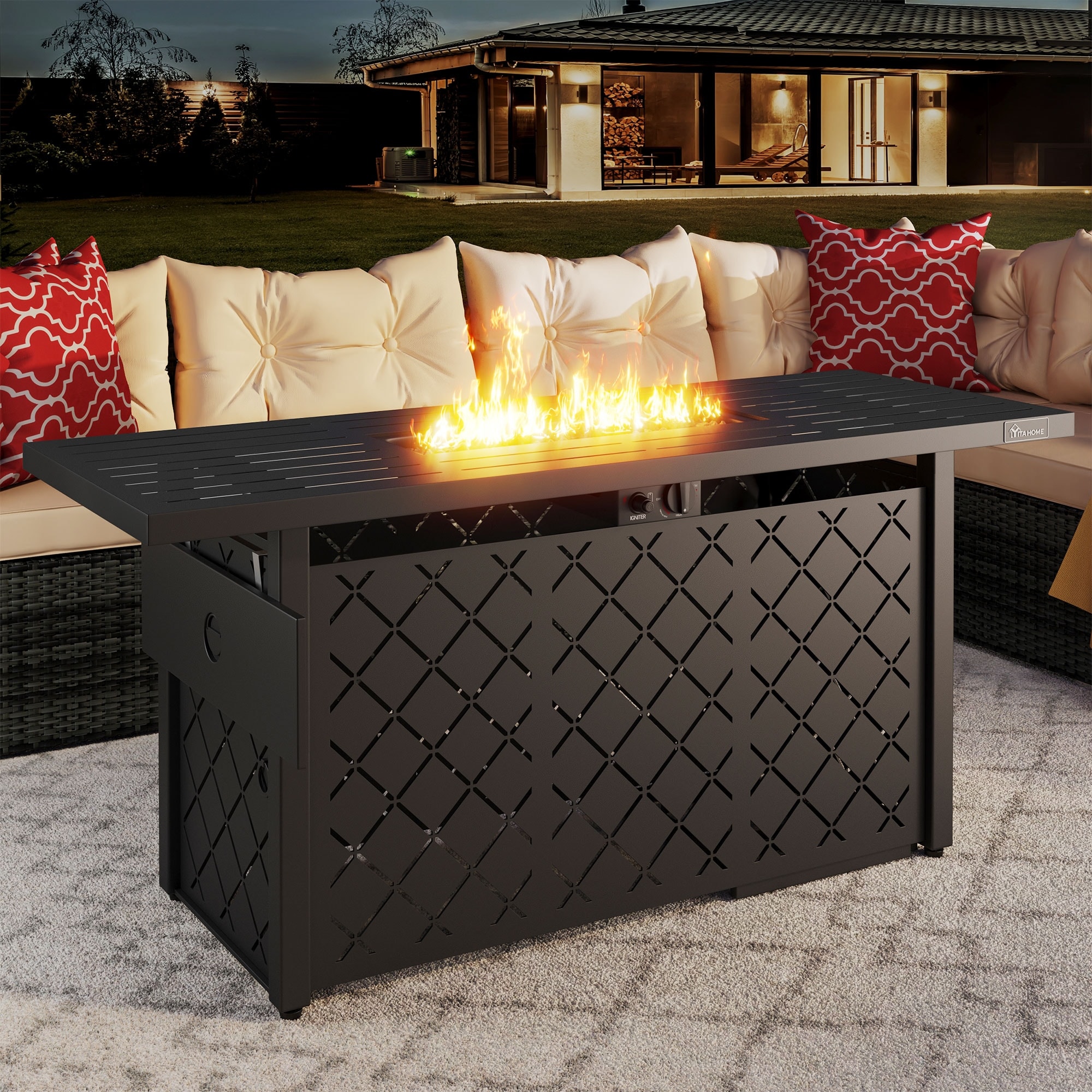 Rectangle propane fire deals pit