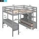 preview thumbnail 3 of 10, Full Loft Bed with Desk and Storage
