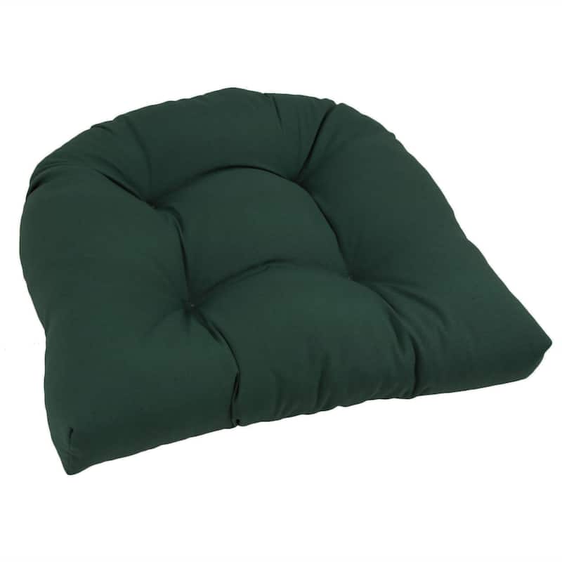 19-inch Twill U-shaped Chair Cushion (Set of 1, 2, or 4) - 19 x 19 - Single - Forest Green