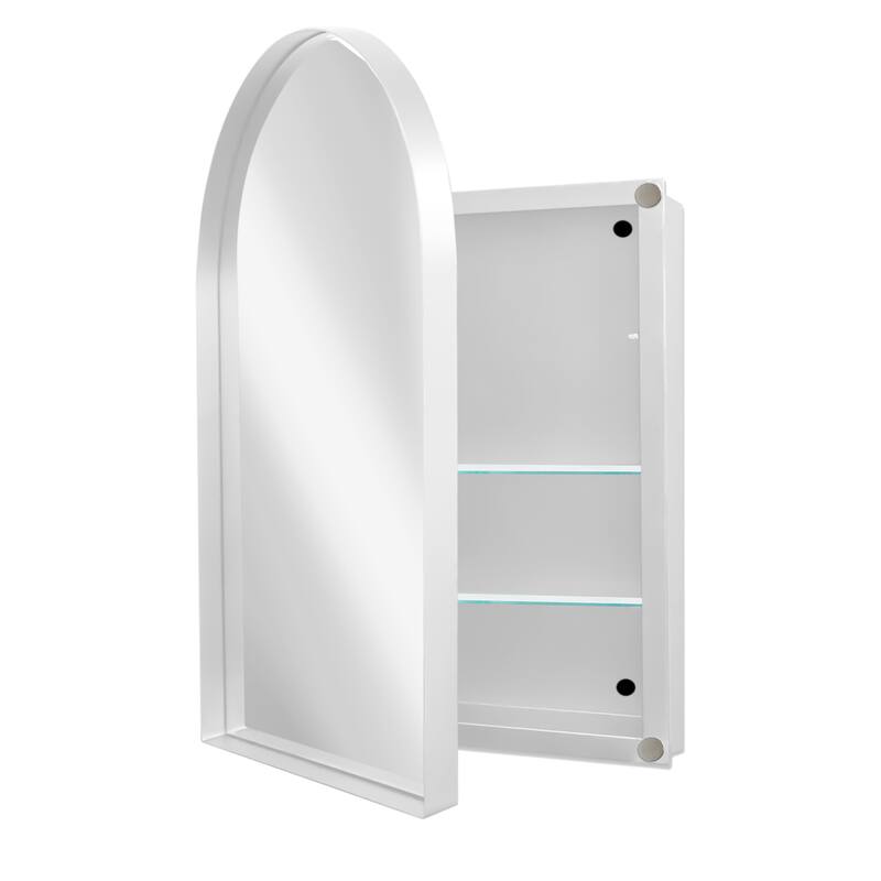 Wall Mount Metal Framed Medicine Cabinet with Storage