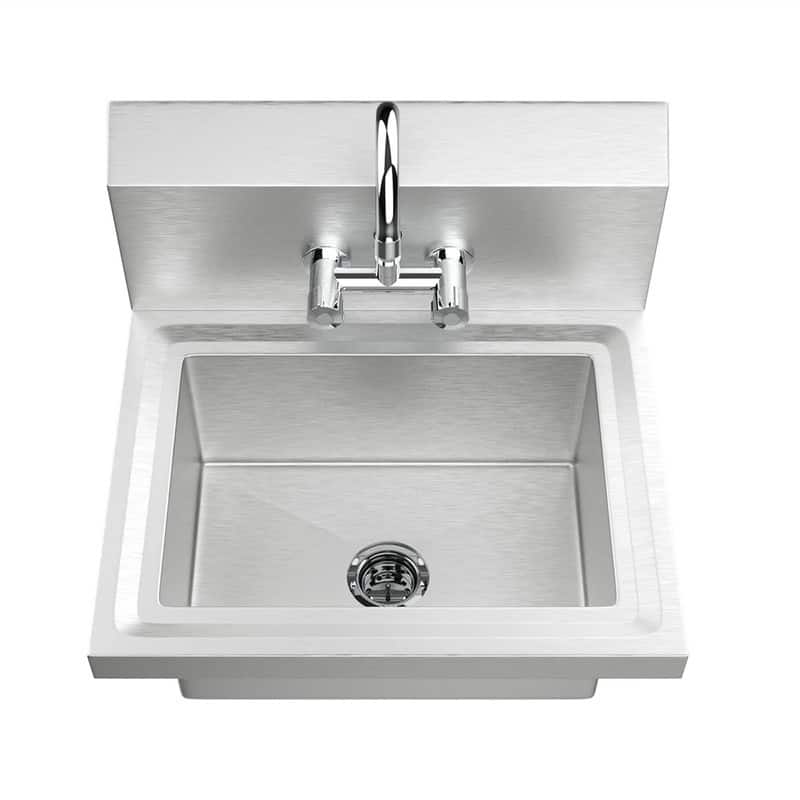 Wall Mount Stainless Steel Heavy Duty Hand Wash Sink with Faucet - Silver