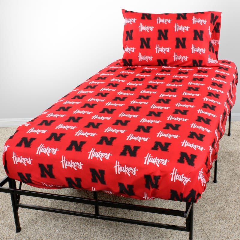 Nebraska Cornhuskers 100% Cotton Bed Sheet Set