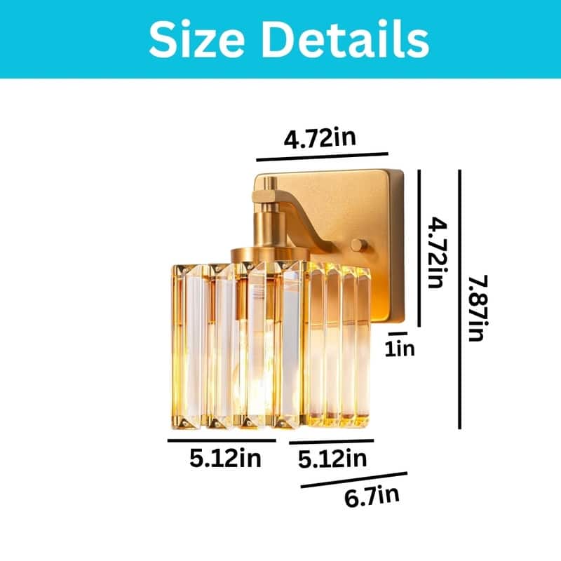 2 Pack light bulb gold lighting fixtures metal wall sconces