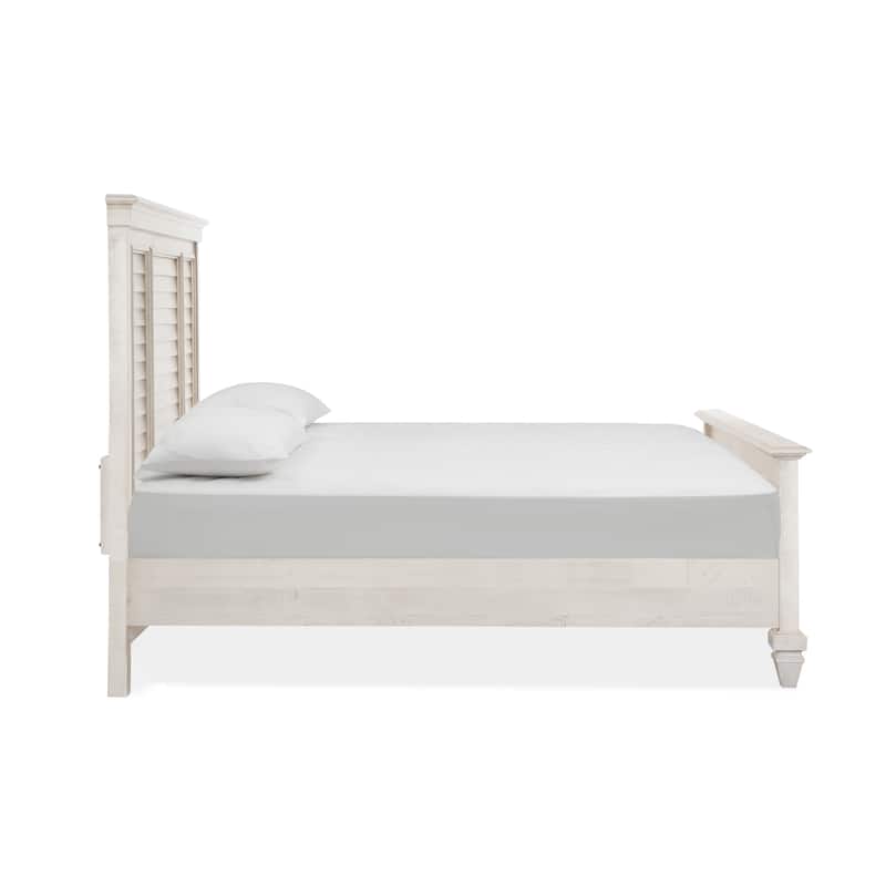 Magnussen Home Newport Alabaster Queen Shutter Panel Bed