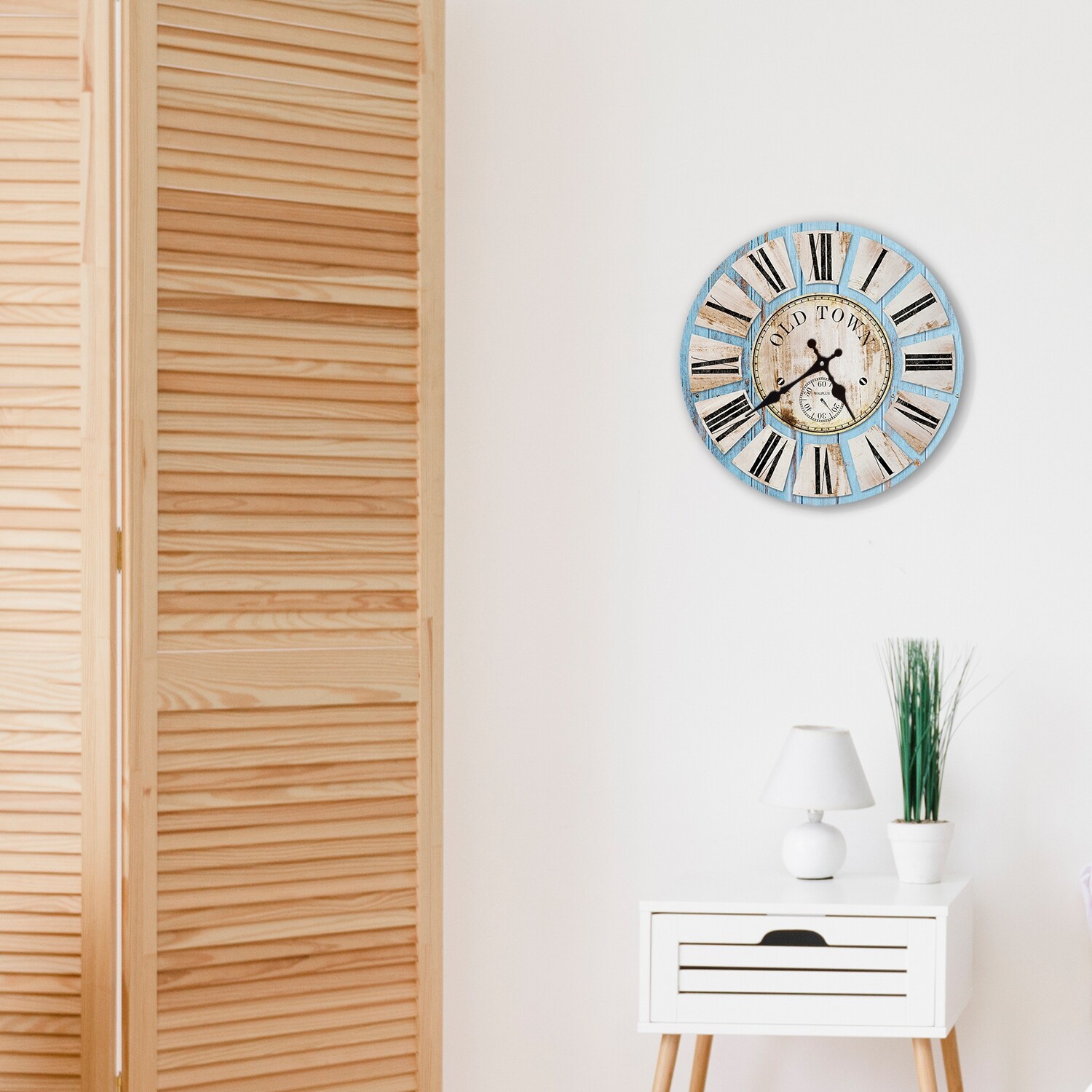 Shop Walplus Light Blue Wooden Rustic Wall Clock Diy Art Home Decorations Overstock 31806493,Backyard Balloon Decoration Ideas For Birthday Party At Home