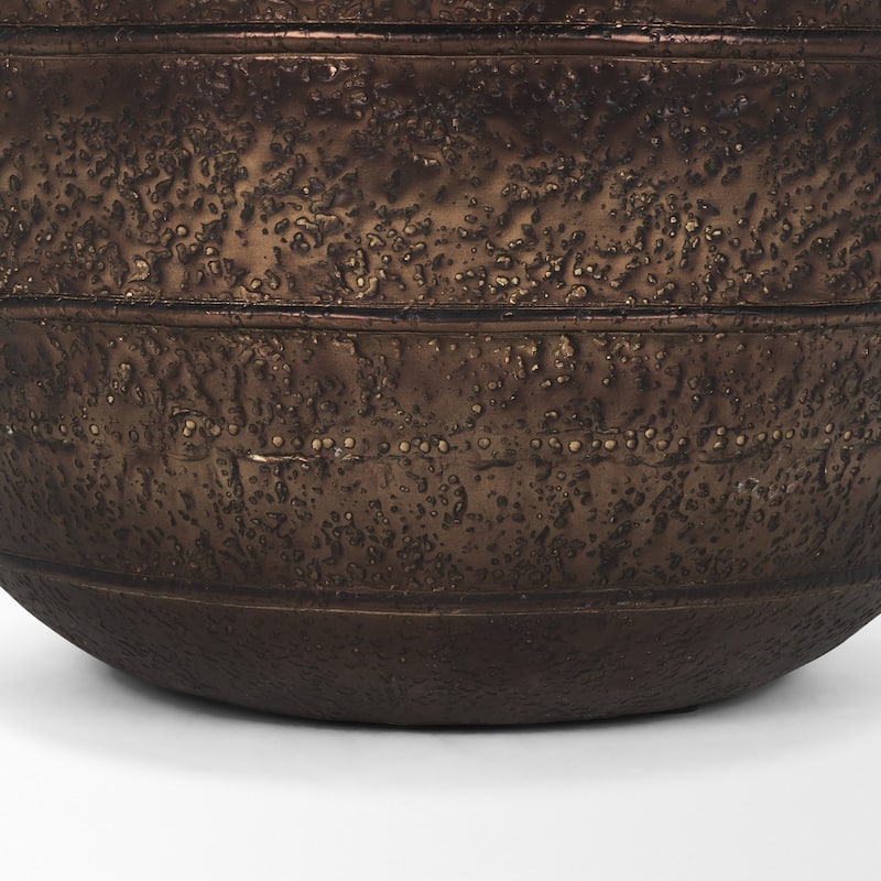 Aivana Large Antiqued Gold Metal Floor Vase