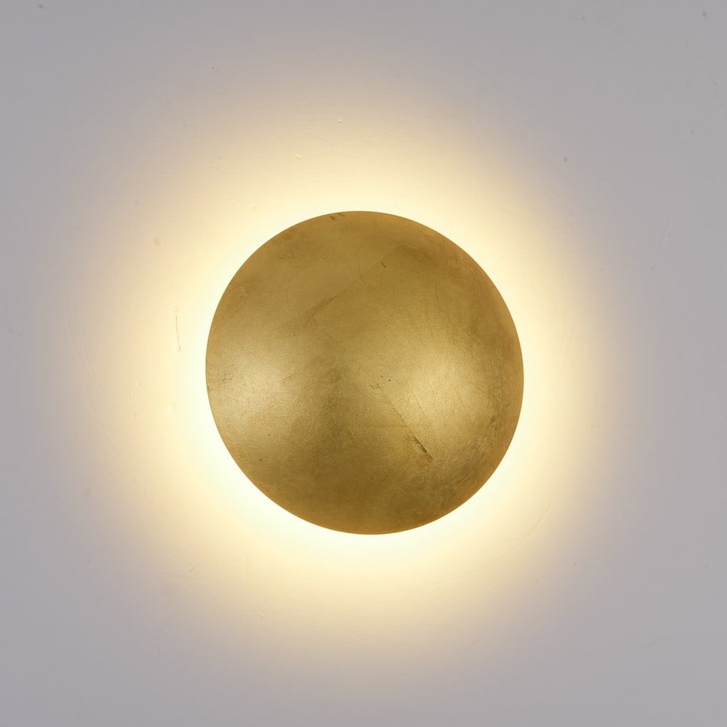 1-Light Retro Luxury Handmade Gold Foil LED Energy-Saving Wall Sconce for Bedroom - 8.7in. W x 3 in. D x 8.7 in. H