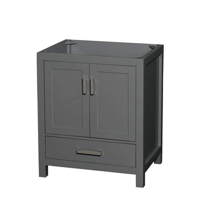 Wyndham Collection Sheffield 30" Hardwood Vanity Cabinet Only - Less - Dark Gray - Anthracite Finish