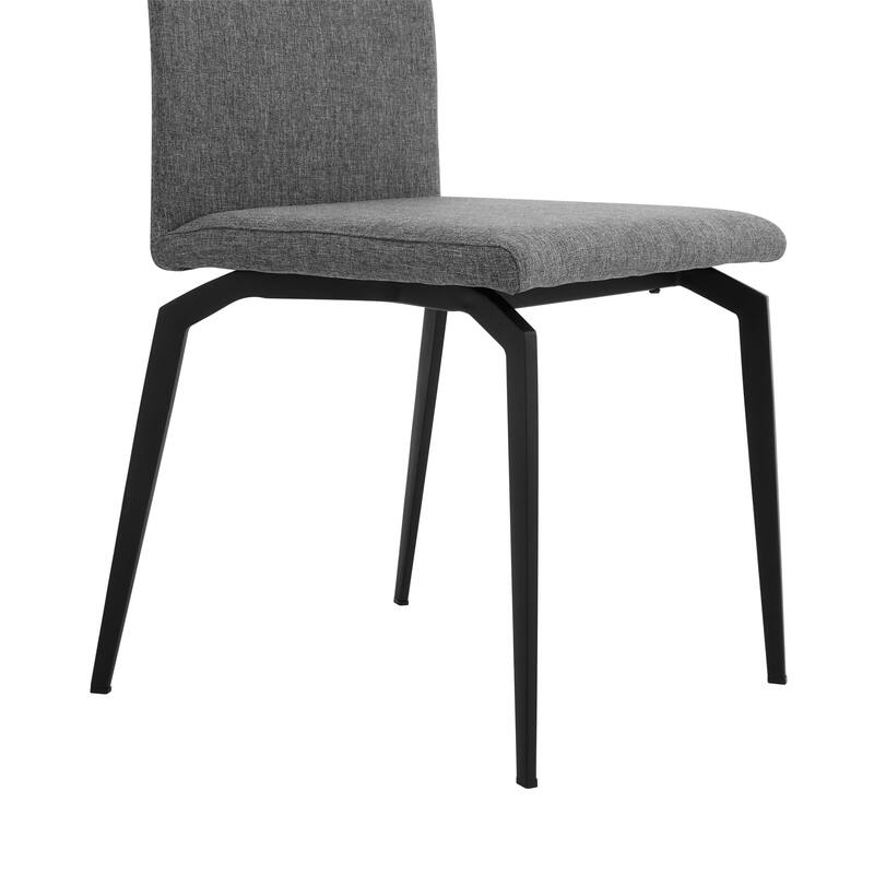 Lyon Fabric and Metal Dining Room Chairs - Set of 2