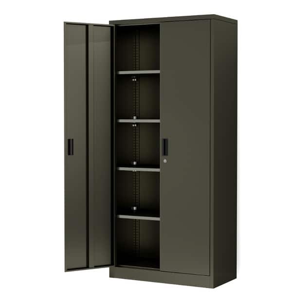 Dark Gray Home Office Steel Storage Cabinet With 4 Adjustable Shelves And Lockable Doors Overstock 32745080 By glitzhome (2) $ 160 50. usd