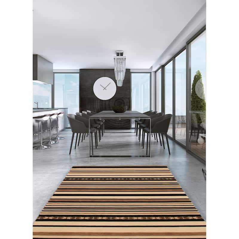 ECARPETGALLERY Hand-knotted Kashkuli Gabbeh Light Brown Wool Rug - 5'6 x 7'11