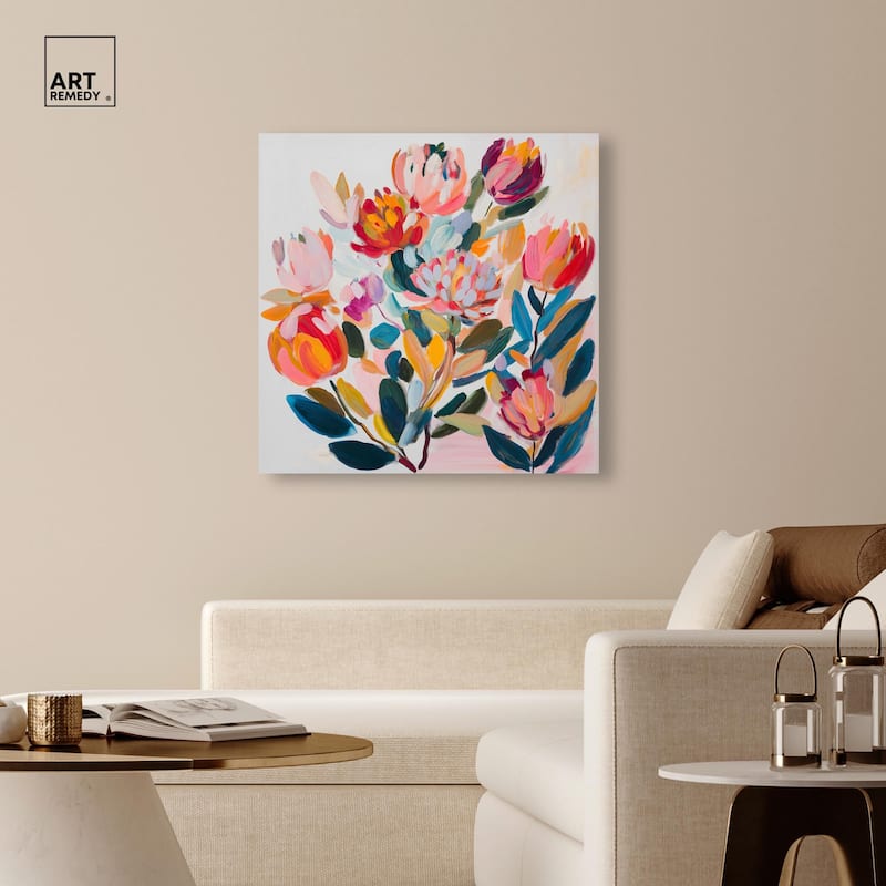 Contemporary Flora II Canvas by Art Remedy, Gallery Wrapped