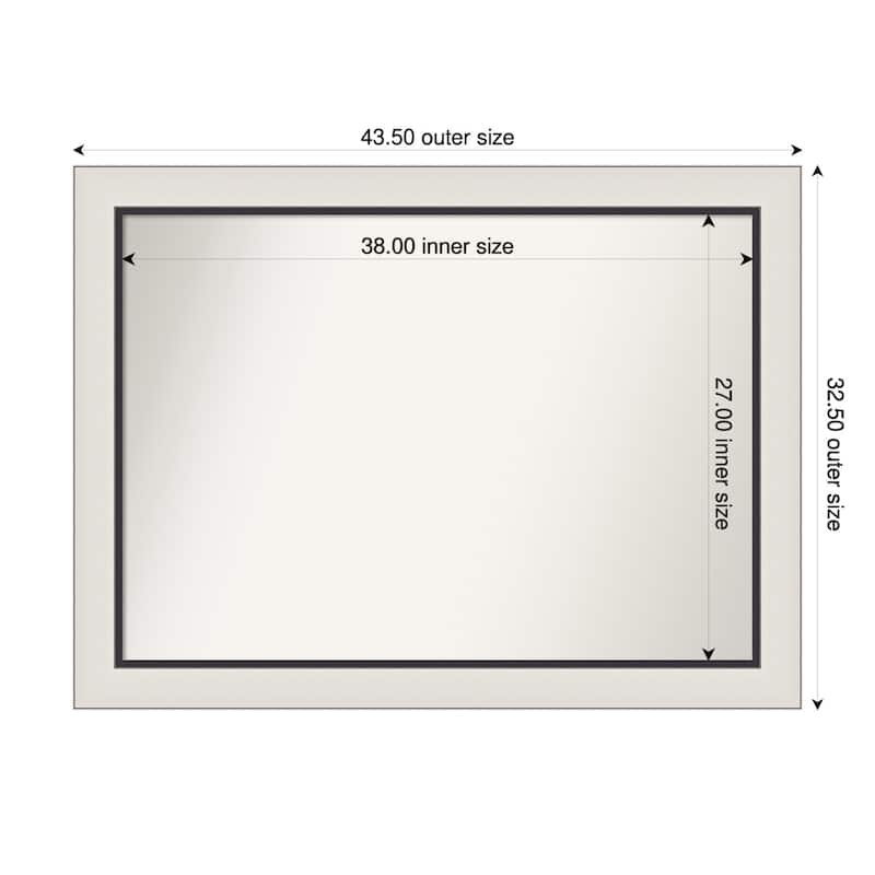 Ellie Non-Beveled Framed Wall Mirror - 44 x 33 in - Ellie Silver Black