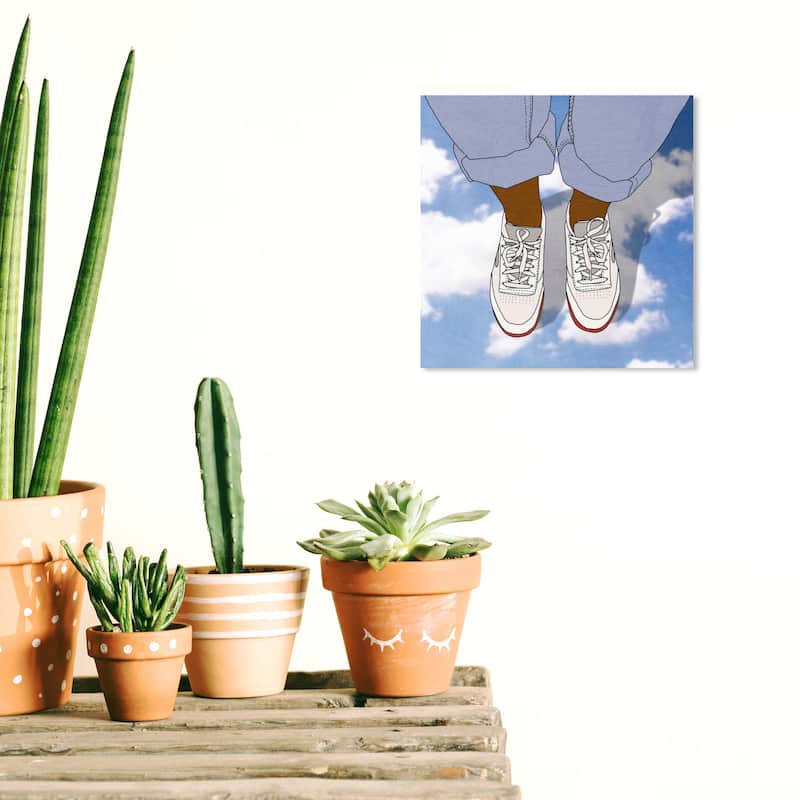 Wynwood Studio Prints Fashion and Glam One More Step Blue and Light Blue Modern & Contemporary Wall Art Canvas Print - 12 x 12