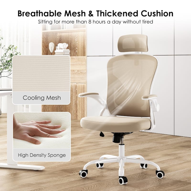 Ergonomic Office Chair, Office Desk Chair with Headrest, High Back Computer Chair with Armrests and Adjustable Lumbar Support