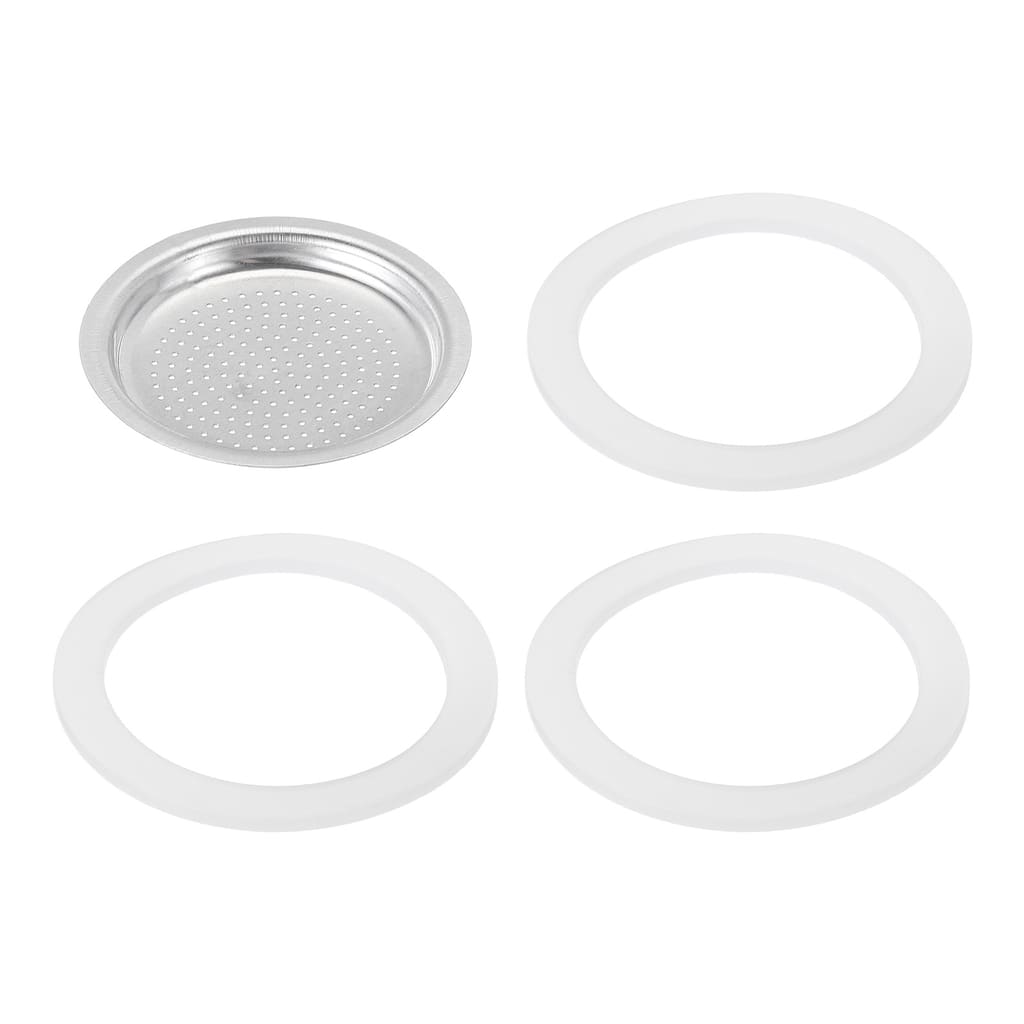 Aluminium Filter Replacement 49x41x5.5mm for 2-Cup Use Mocha Coffee Maker Pot - Silver