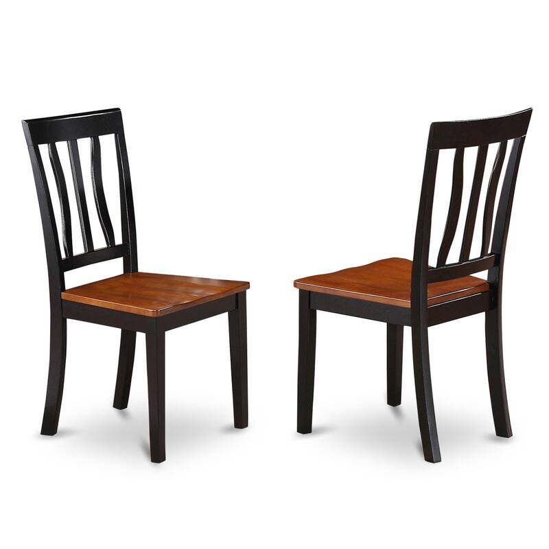 HomeStock 3-Piece Black and Cherry Finish Round Solid Wood Top Dining Table Set