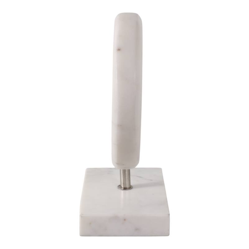 Stylish Marble Fish Figurine Sculpture - 10", White - 9.5"