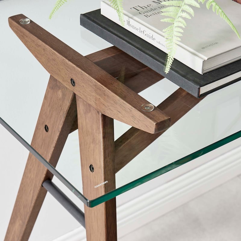 Steadfast Glass-Top Glass Top Office Desk