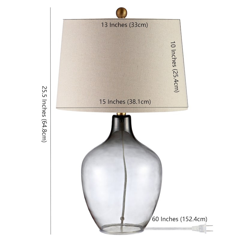 SAFAVIEH Lighting Makpal 25-inch Ombre Grey LED Table Lamp - 15" W x 15" L x 25.5" H - 15Wx15Dx26H