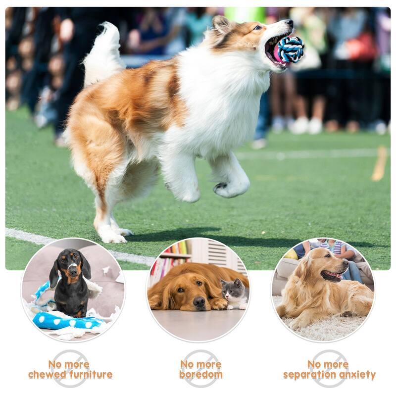 Dog Rope Toys with Interactive Ball, Heavy Duty Dog Rope Toy for Large and Medium Aggressive Chewers, Tug of War Dog Toy