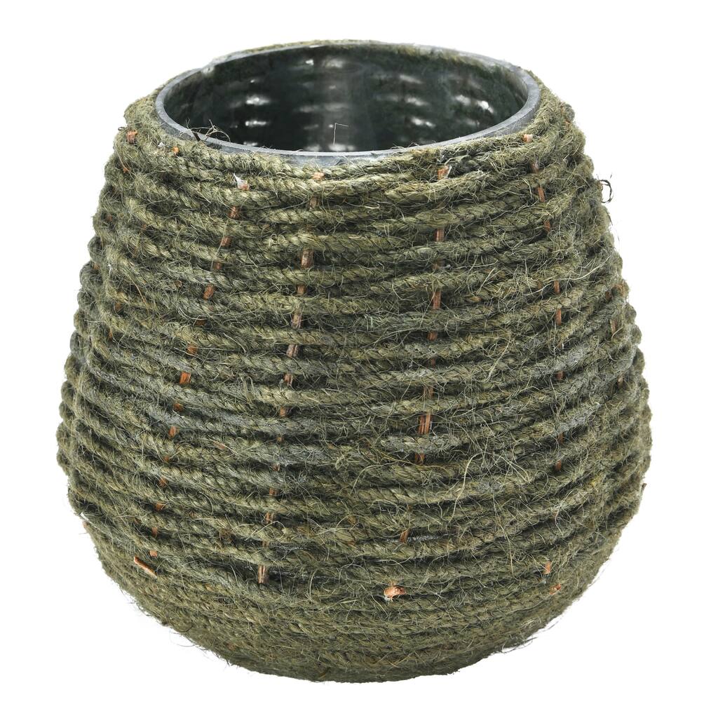 Hand-Woven Jute and Glass Votive Candle Holder