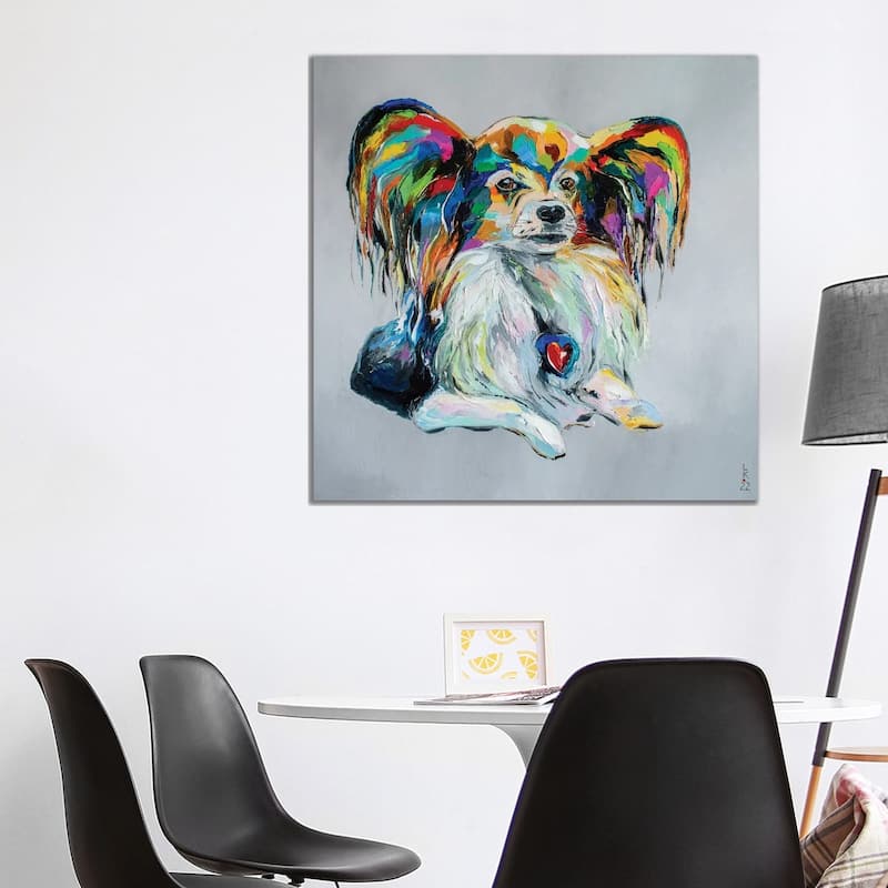 iCanvas "Papillon Dog" by KuptsovaArt Canvas Print - 37x37x1.5