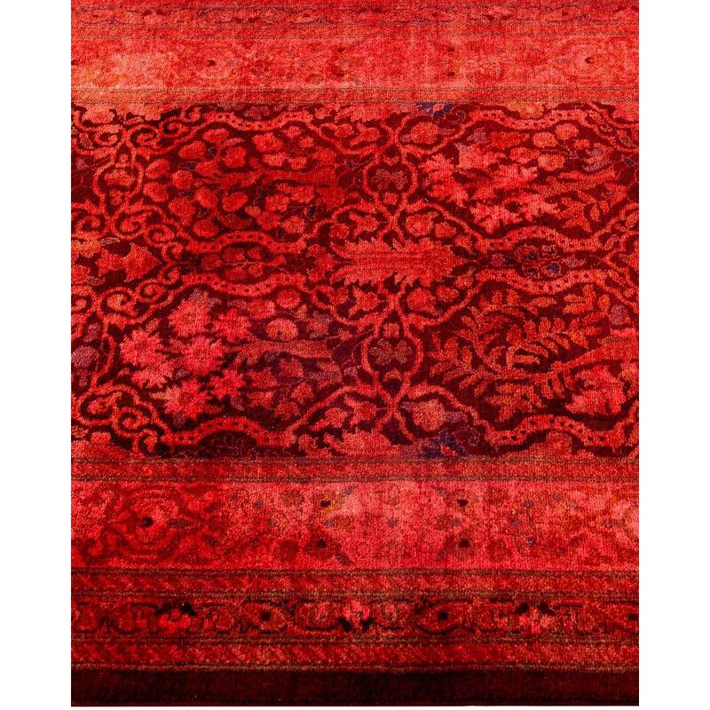 Contemporary Overdyed Wool Hand Knotted Runner - 2' 7" x 18' 6"