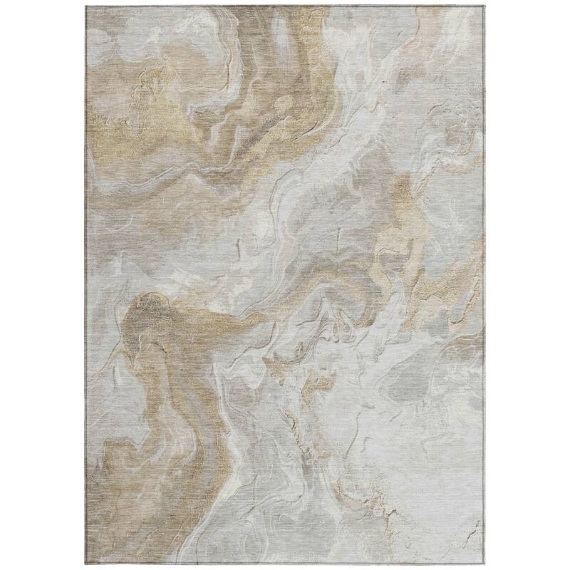 HomeRoots Abstract Modern Rectangle Outdoor Rug