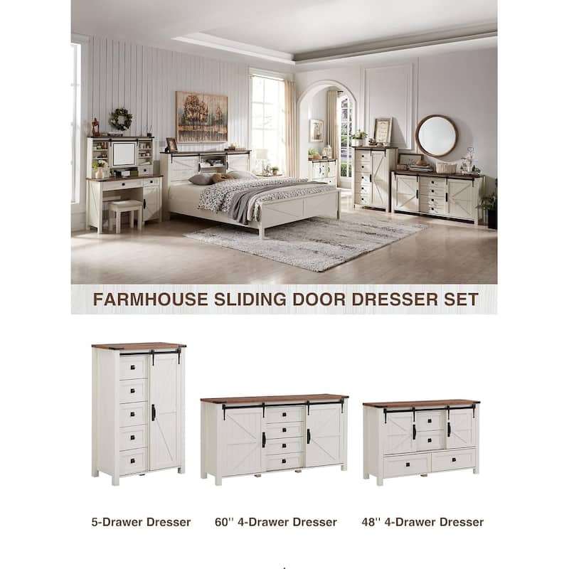 Farmhouse Dresser, Chest of Drawer, Dresser TV Stand, Storage Dresser