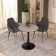 preview thumbnail 19 of 31, Bristol 27" Round Dining Table for 4 with Solid Wood Tabletop in Sleek Black Pedestal Base for Kitchen & Dining Room - 27.56"