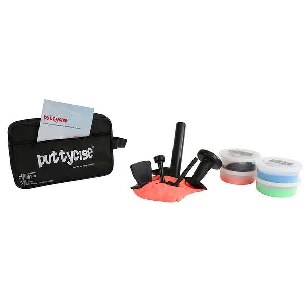 Puttycise Theraputty tool - 5-tool set with 4 x 6 oz putties, difficult (red-black), with bag Puttycise Theraputty tool - 5-tool set with 4 x 6 oz putties, difficult (red-black), with bag
